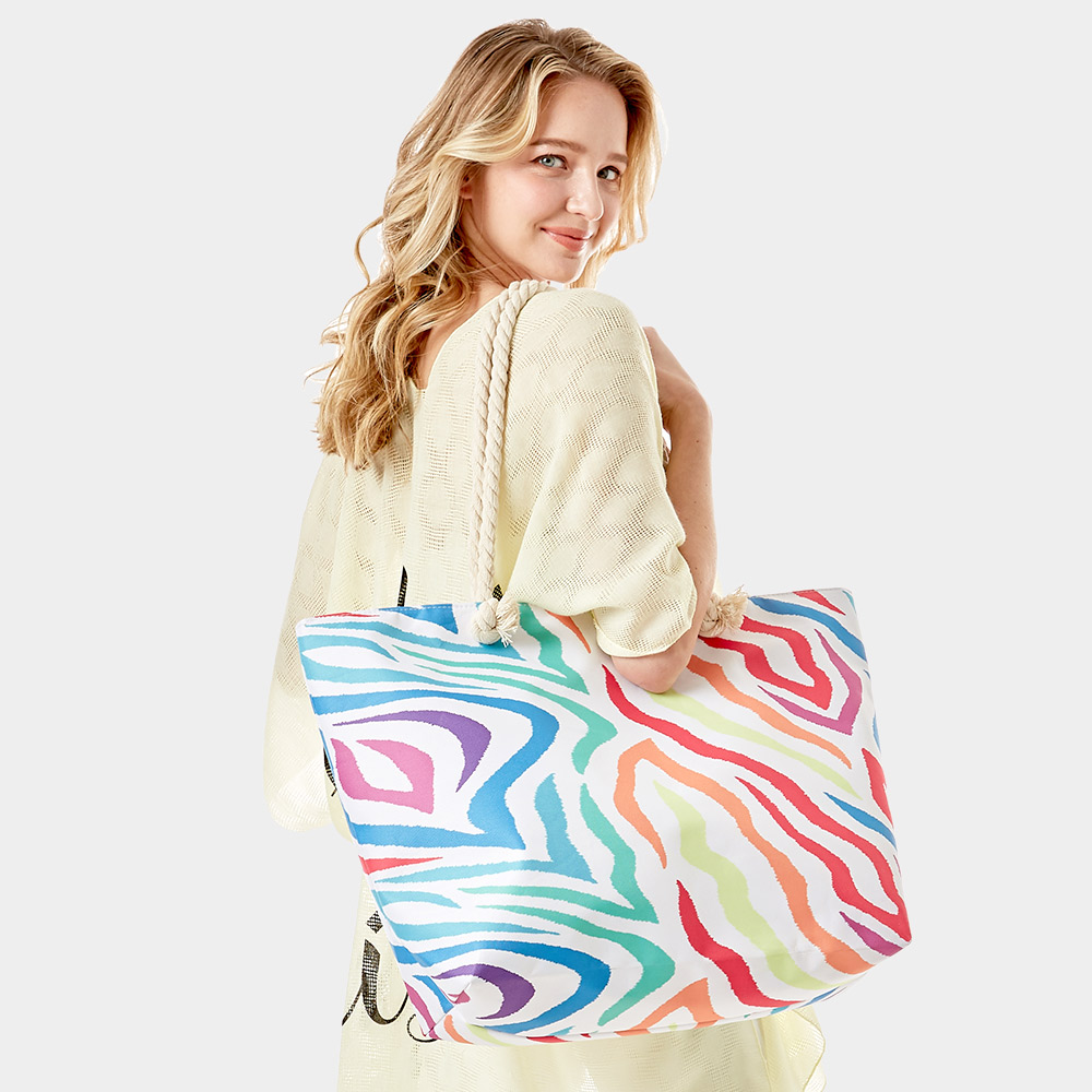 Polyester Beach Tote Bags with Zipper